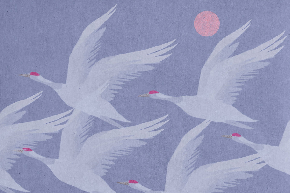 Origami Wings over Periwinkle Sky Wall Mural in your room — zoomed