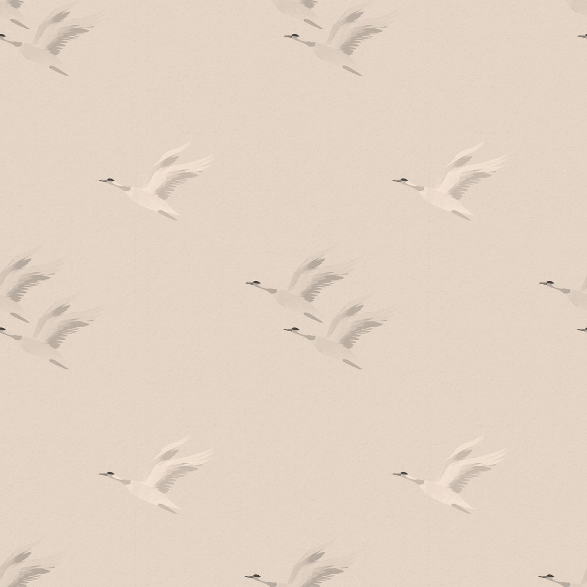Serene Winged Flight Soft Ochre Pattern Wallpaper⁠