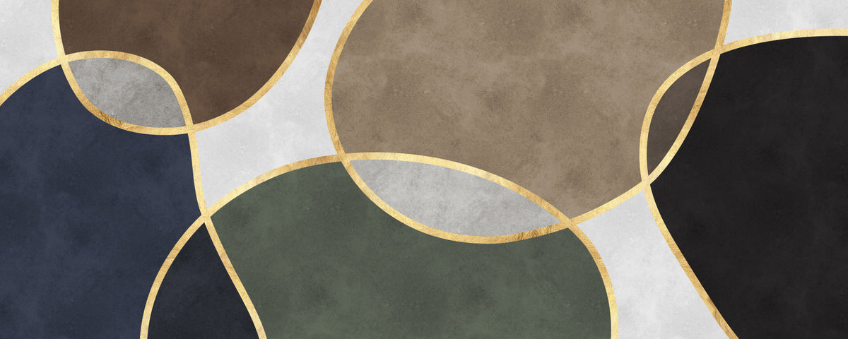 Mid Century Modern Organic Circles Wall Mural