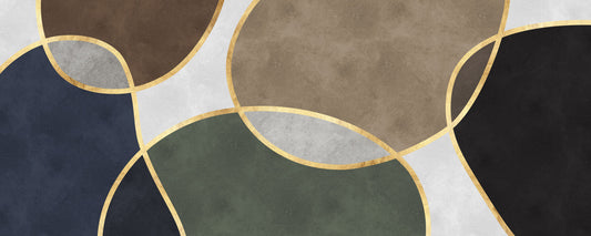 Mid Century Modern Organic Circles Wall Mural