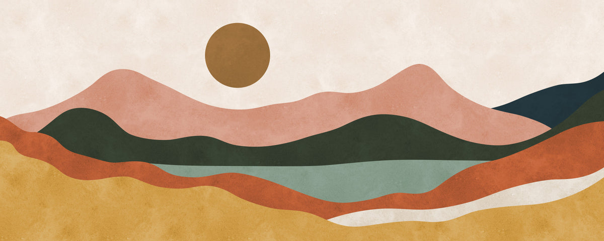 Terracotta Dunes and Golden Sun Wall Mural in your room — zoomed