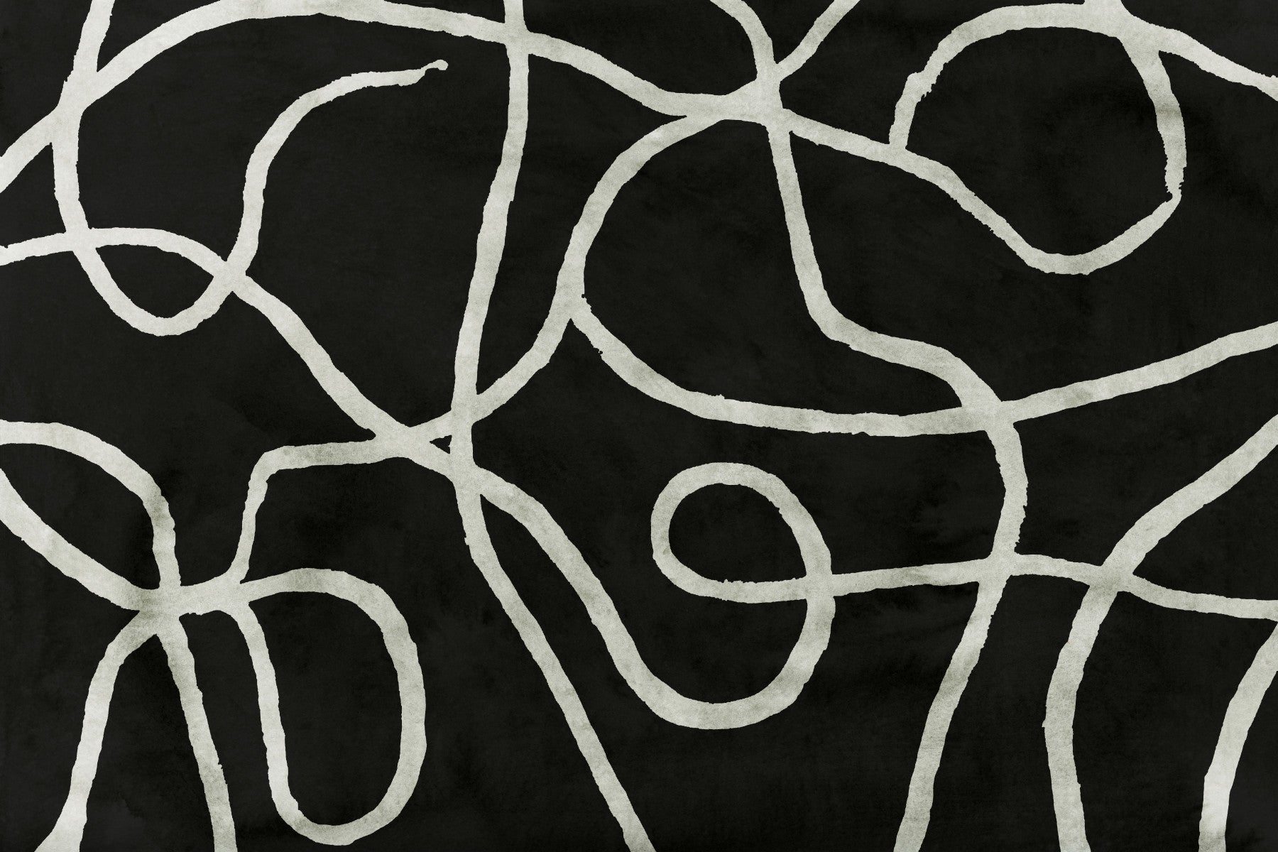 Minimalist Organic Ink Lines on Charcoal Wall Mural in your room — zoomed