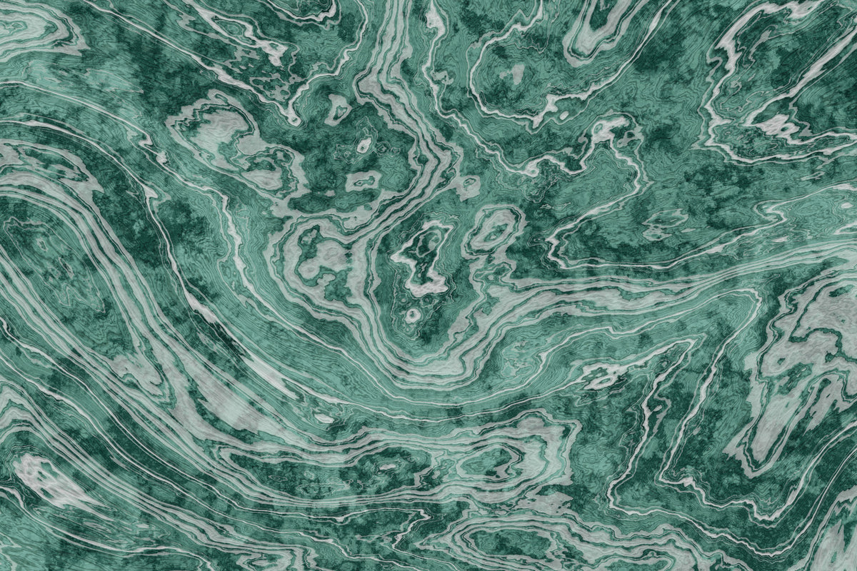 Fluid Earthy Sage and Forest Waves Wall Mural in your room — zoomed