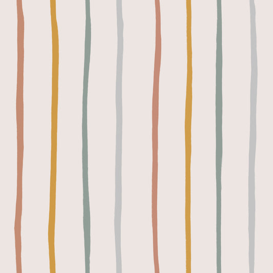 Whimsical Hand Drawn Vertical Stripes Wallpaper⁠