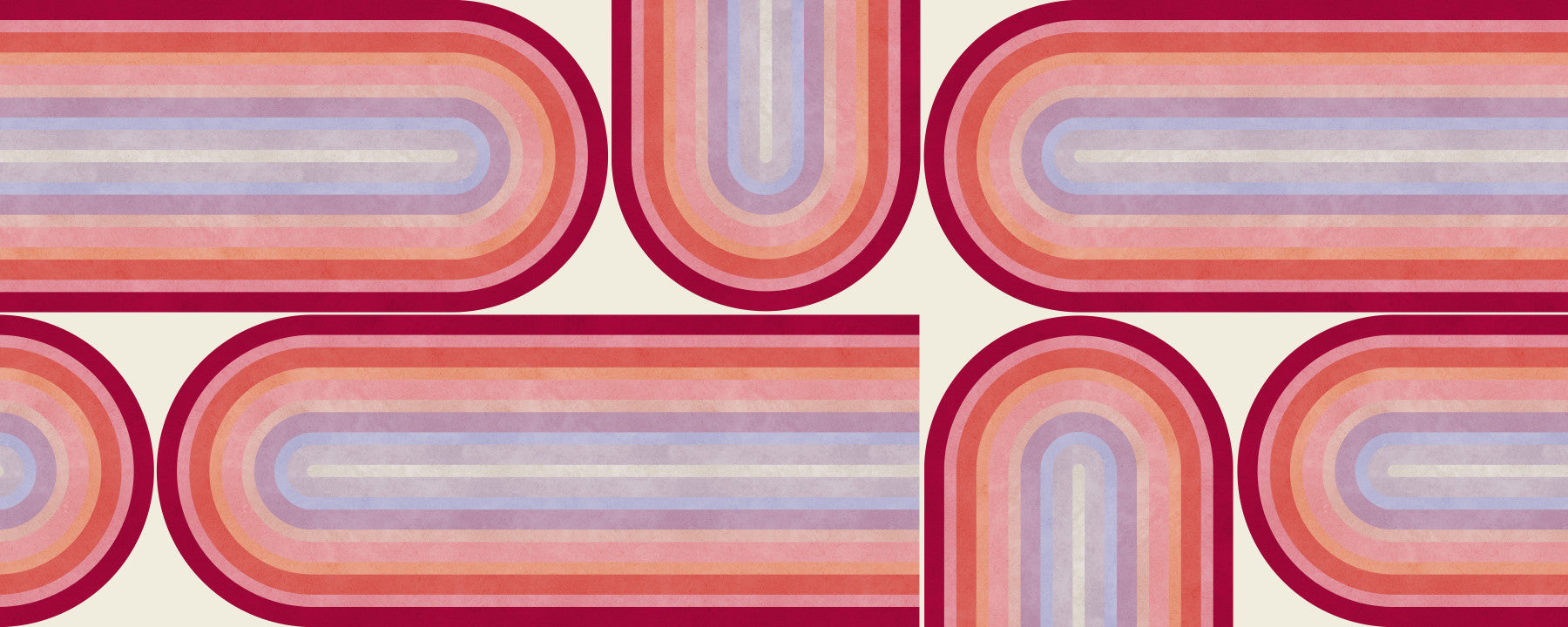 Mid Century Modern Groovy Curves Wall Mural