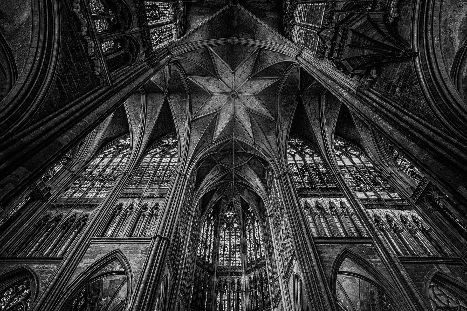 Gothic Vaults of the Cathedral Ceiling Wall Mural