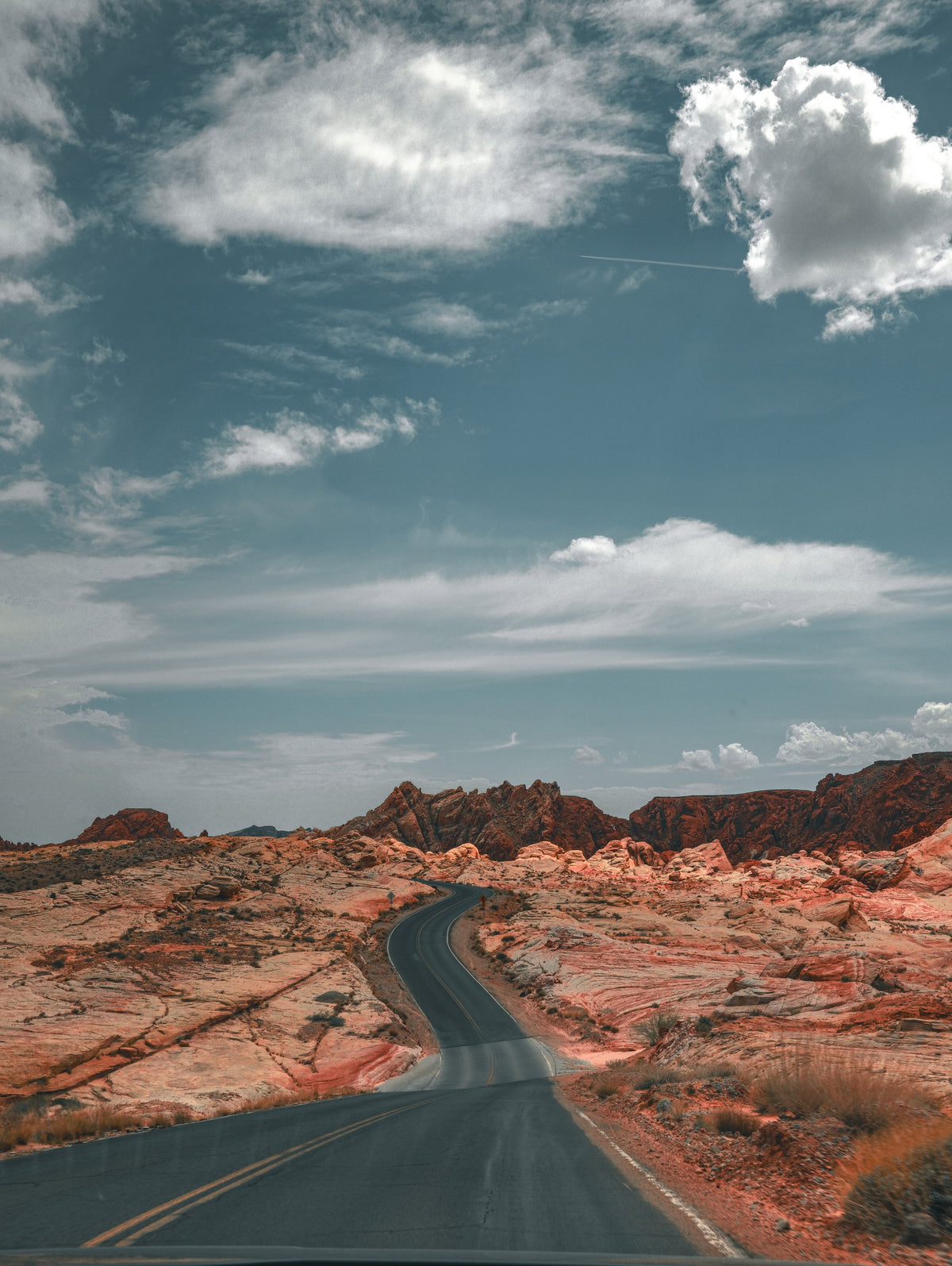 Winding Desert Highway Wall Mural in your room — zoomed