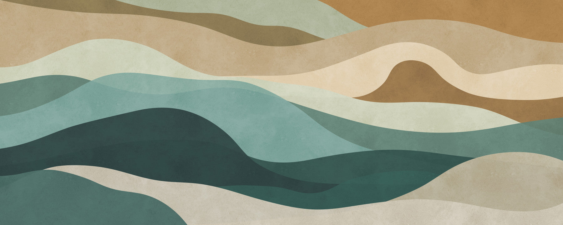 Abstract Earthy Wave Horizon Wall Mural