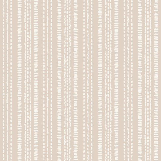 Subtle Creamy Beige Linear Motif Wallpaper⁠