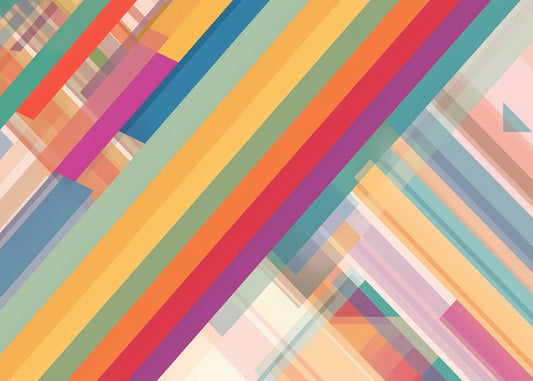 Abstração vibrante de listras diagonais Wall Mural
