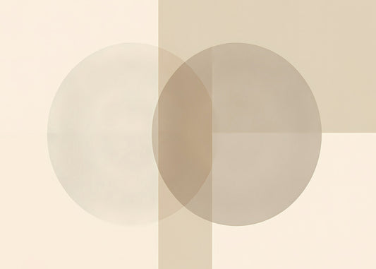 Círculos minimalistas em tons suaves de bege Wall Mural