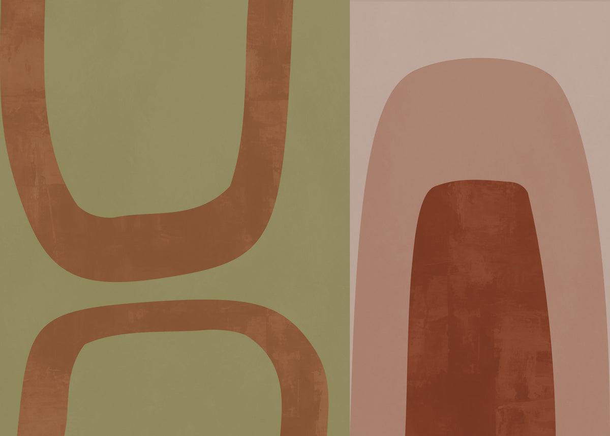 Earthy Abstract Arches Wall Mural