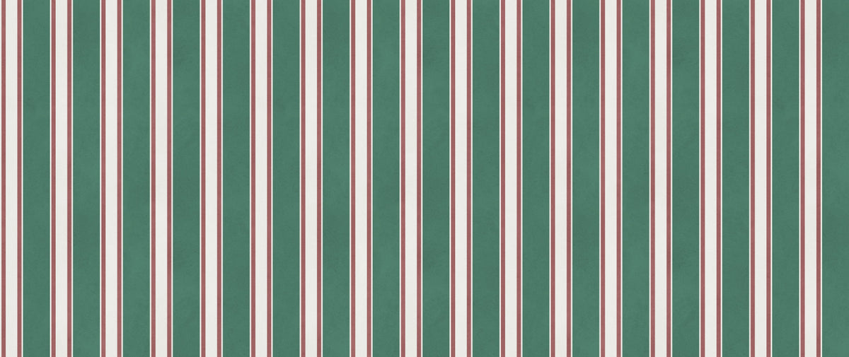 Classic Emerald Stripe Pattern Wall Mural
