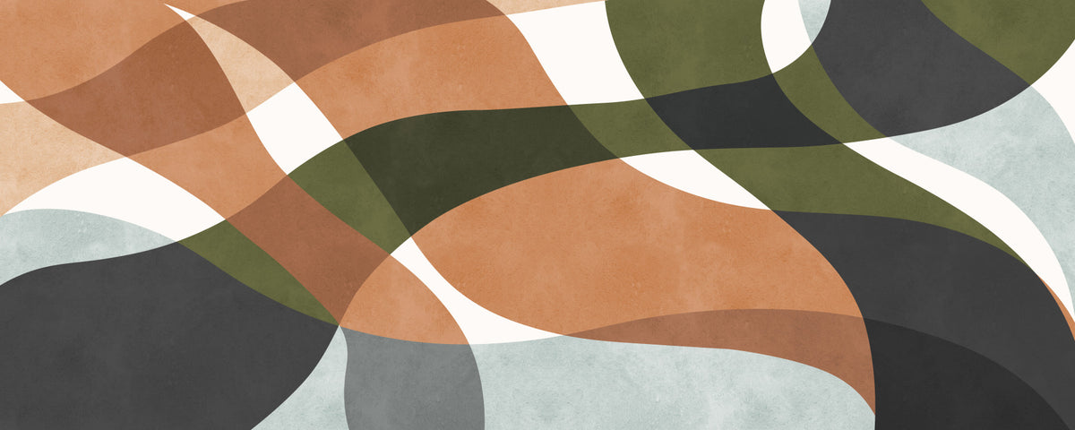 Abstract organic curves in earthy tones. Wall mural in your room — zoomed