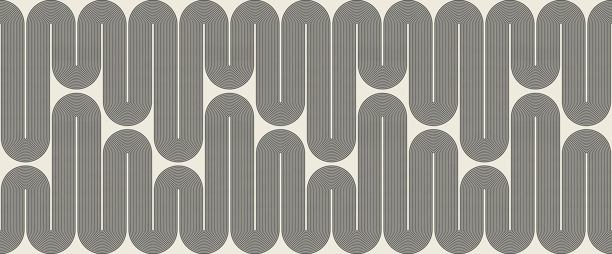 Monochromatic Geometric Waves Wall Mural