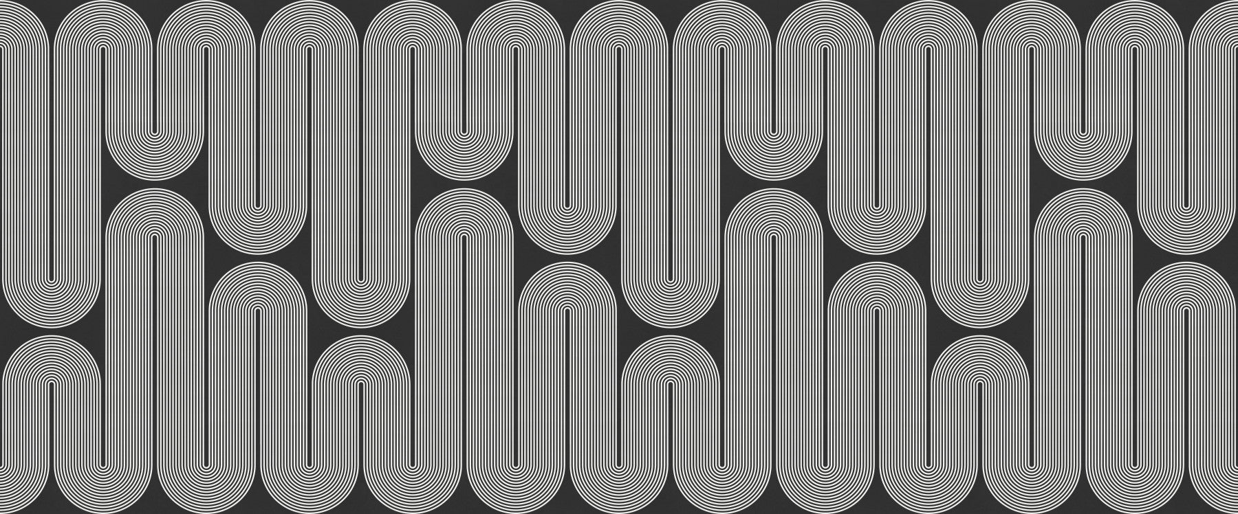 Arcos de onda minimalistas em monocromático Wall Mural