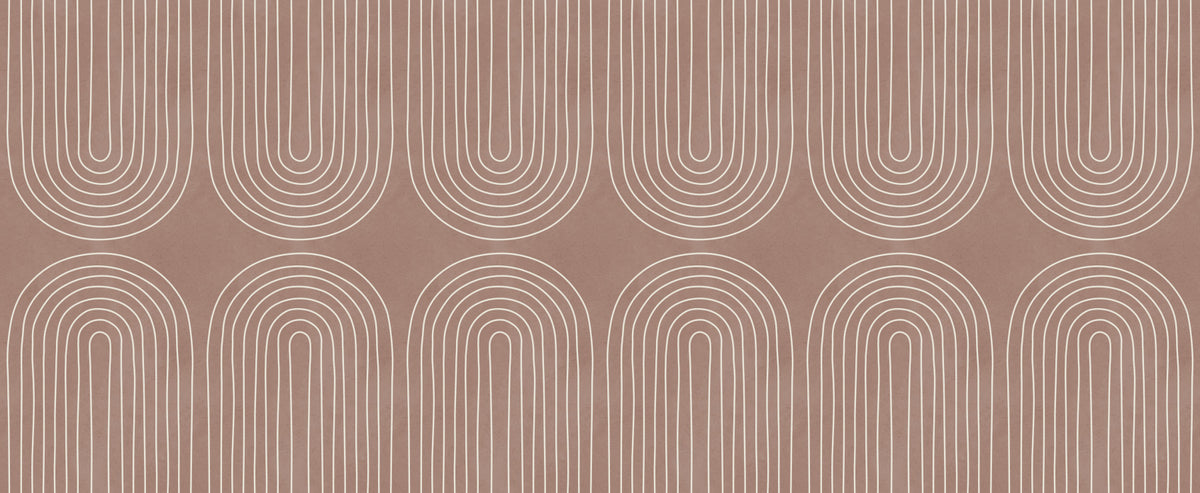 Terracotta Arched Line Motif Wall Mural