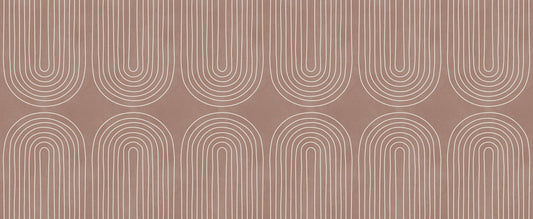 Motivo de linha arqueada em terracota Wall Mural