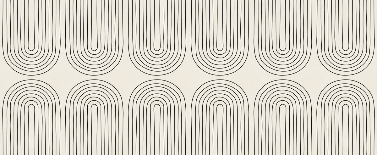 Minimalist Arched Line Art Wall Mural in your room — zoomed