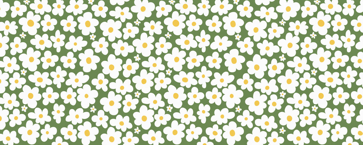 Retro Daisy Meadow Wall Mural