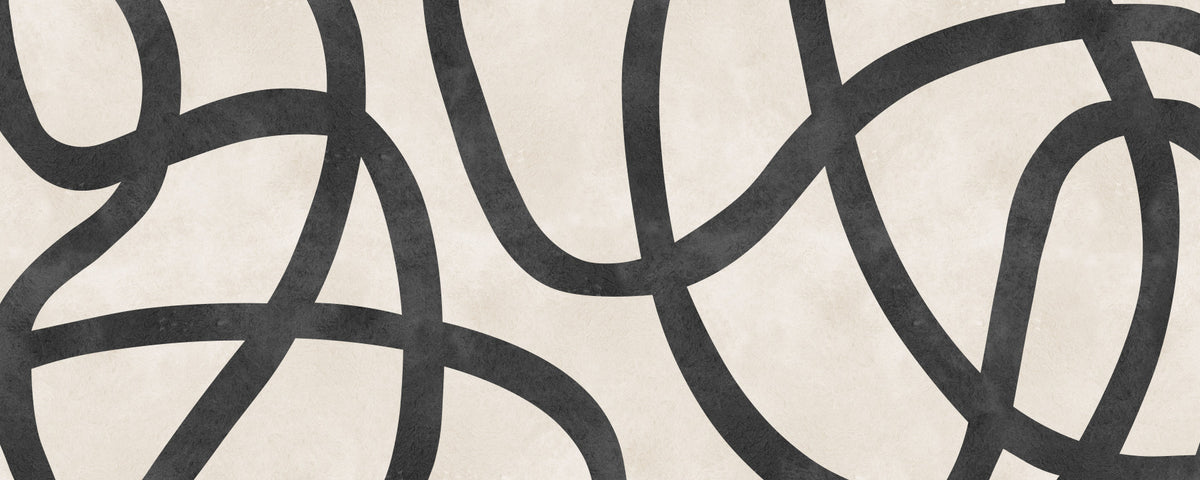 Monochrome Sculptural Loops Wall Mural
