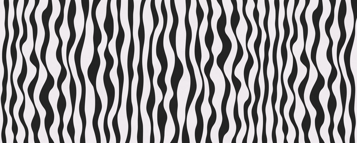 Monochrome Wavy Stripe Design Wall Mural
