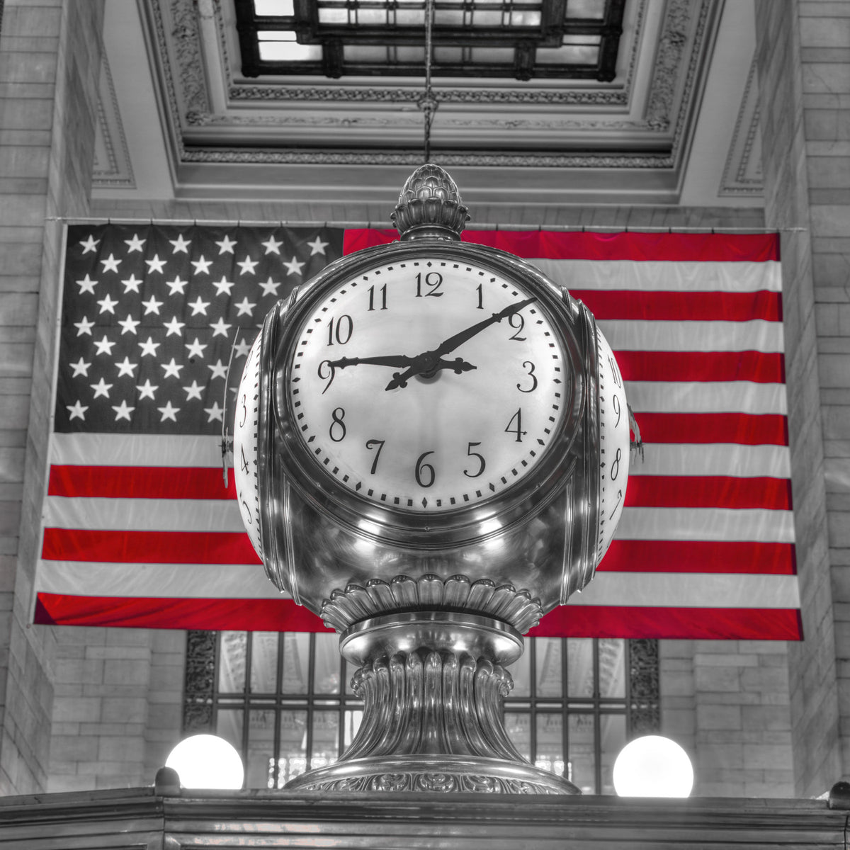 Iconic Grand Terminal Timepiece Wall Mural in your room — zoomed
