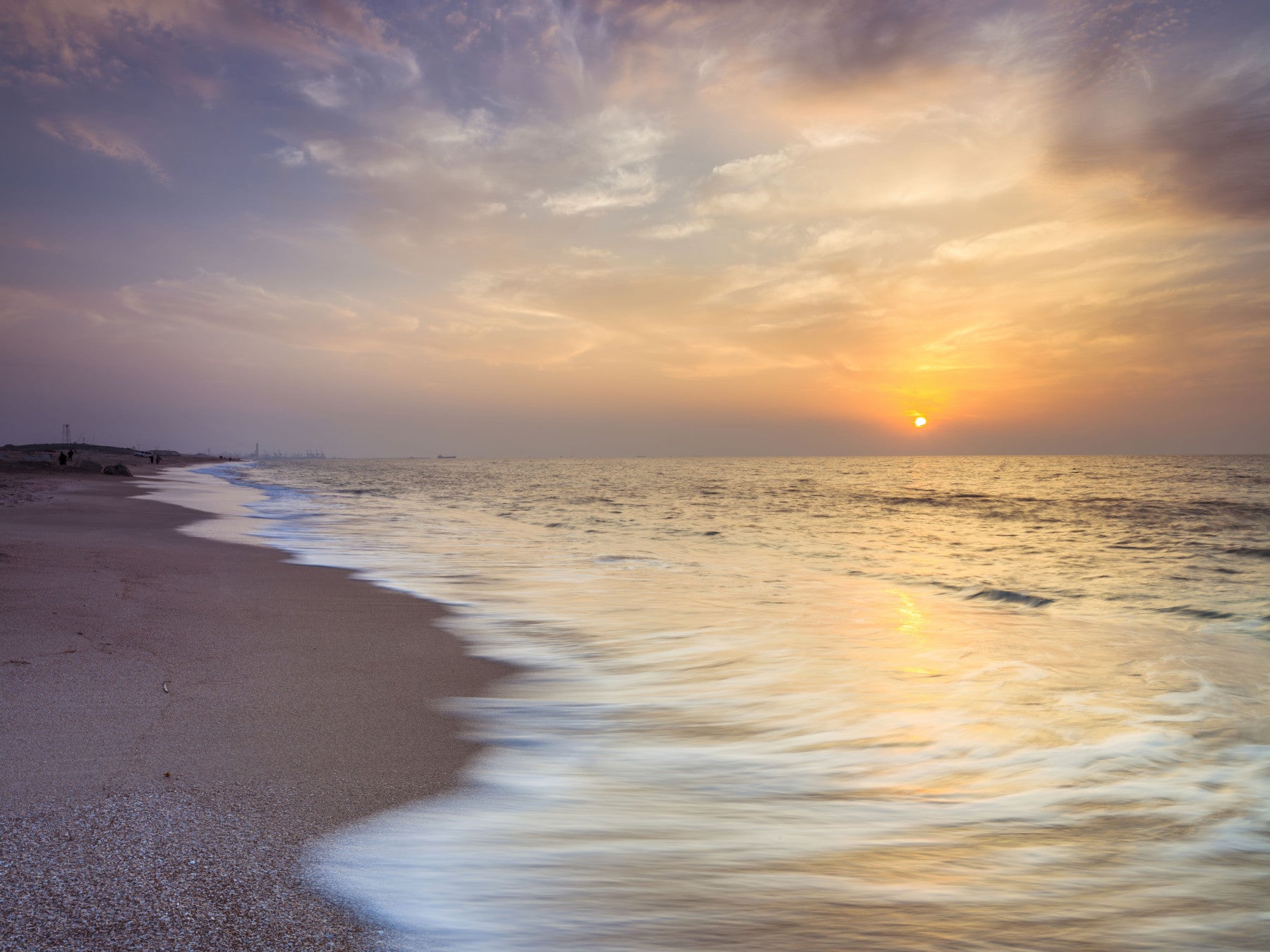 Golden Hour Coastal Horizon Wall Mural