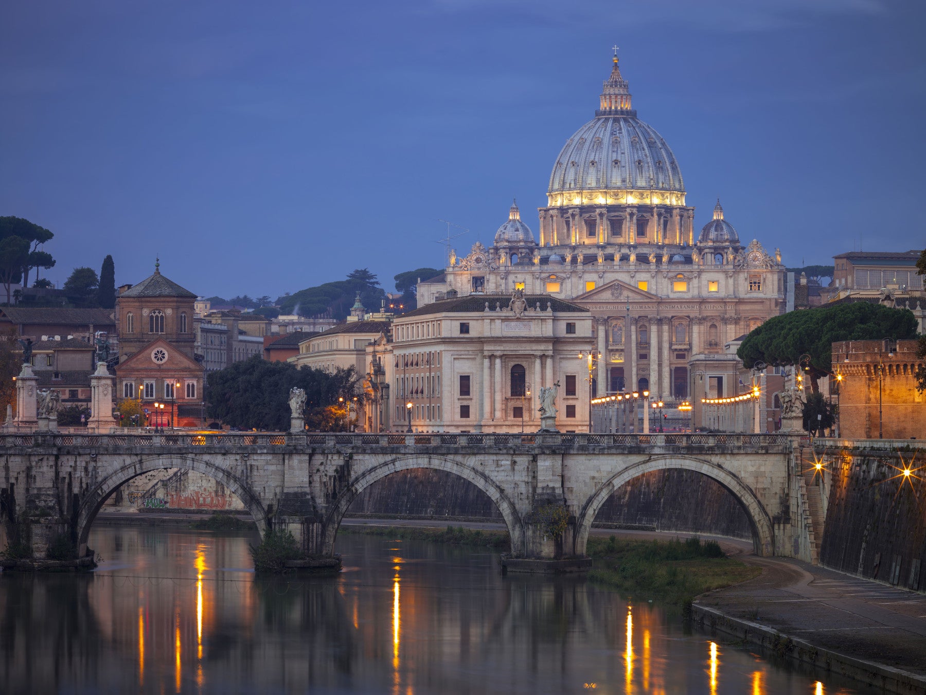 St. Peter’s Basilica Twilight Panorama Wall Mural