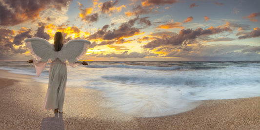 Celestial Guardian at Sunset Shore Wall Mural