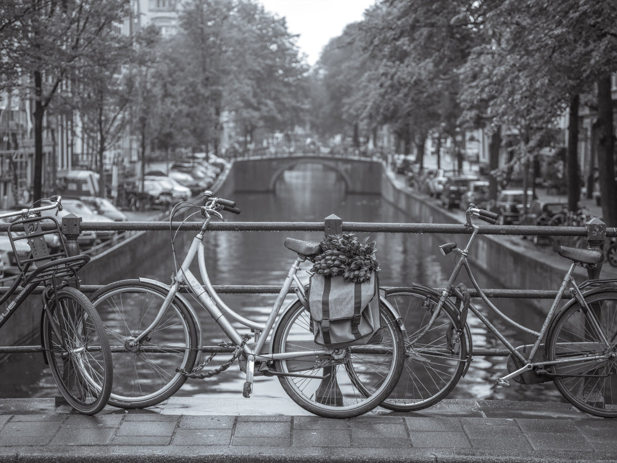 Amsterdam Canal Bicycle Scene Wall Mural