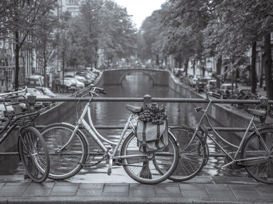 Amsterdam Canal Bicycle Scene Wall Mural