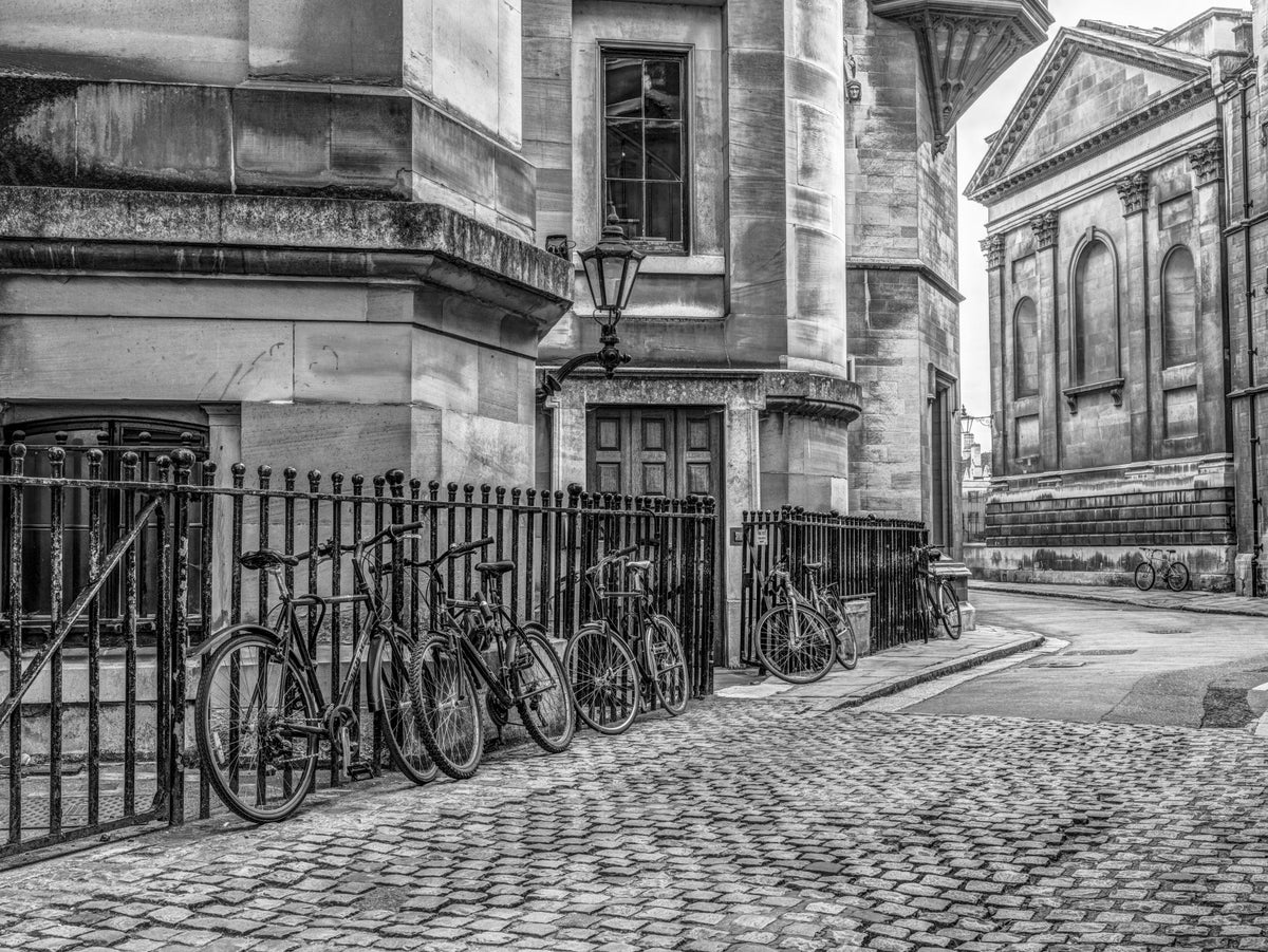 Cobbled Street and Cycles Wall Mural in your room — zoomed