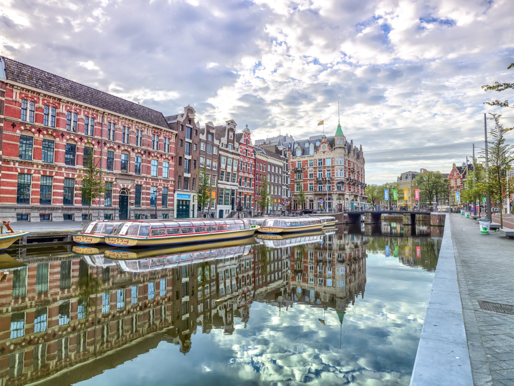 Amsterdam Canal Reflections Wall Mural
