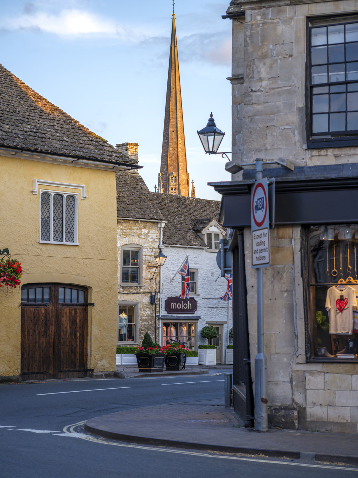 Old English Market Town Streetscape Wall Mural in your room — zoomed