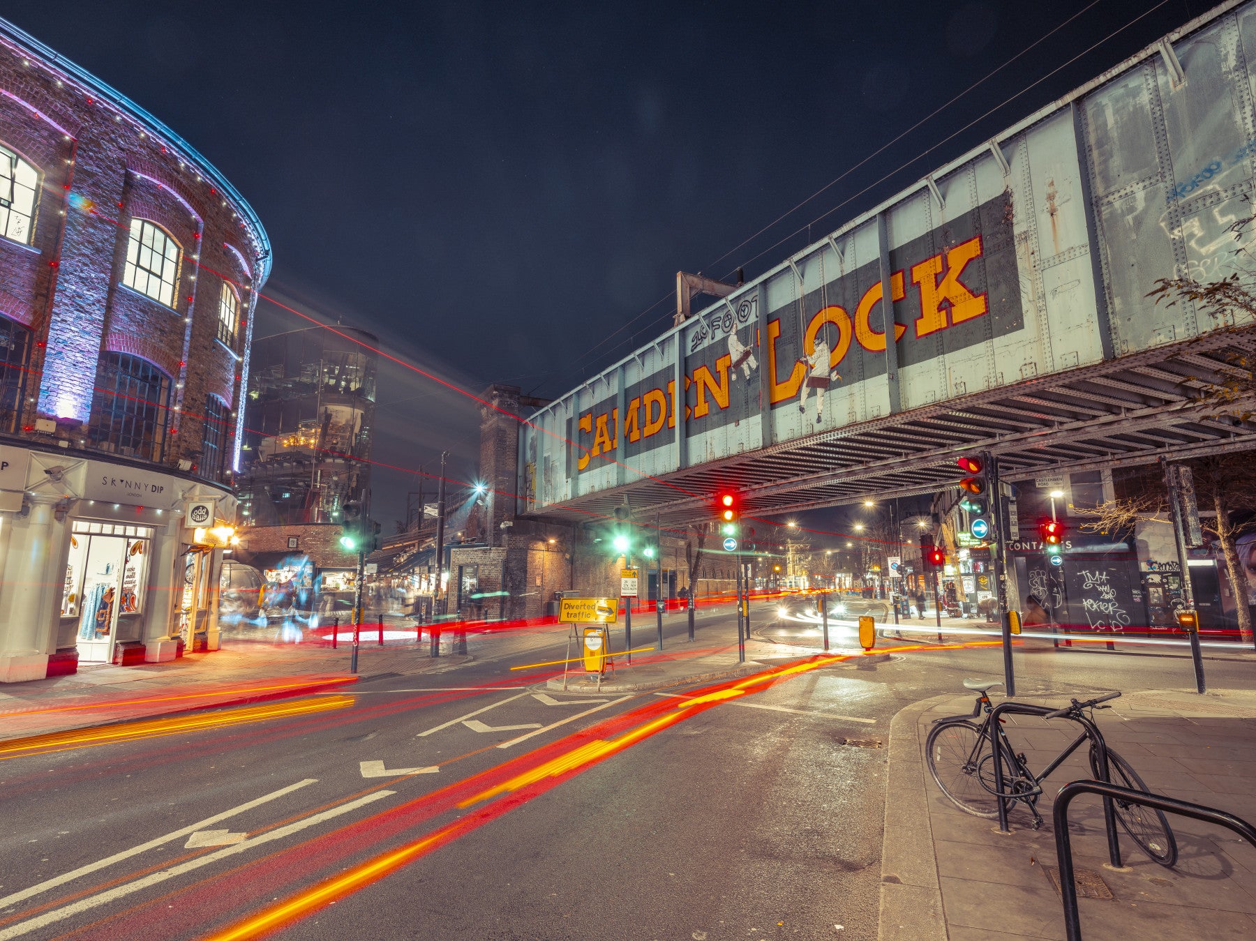 London Camden Night Bridge Wall Mural