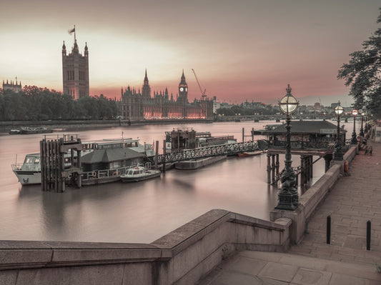 London River Sunset View Wall Mural
