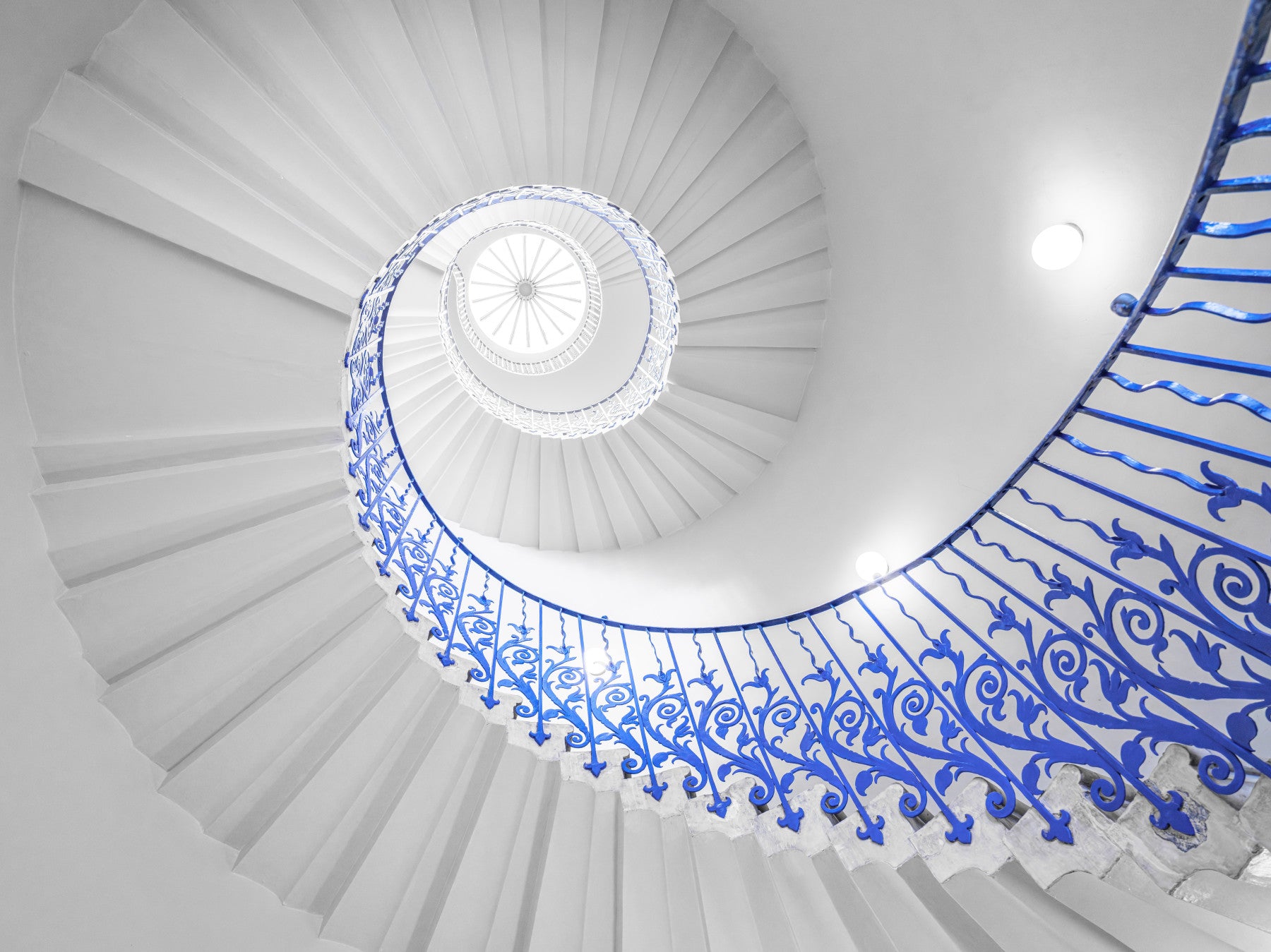 Cobalt Spiral Staircase Architectural Detail Wall Mural