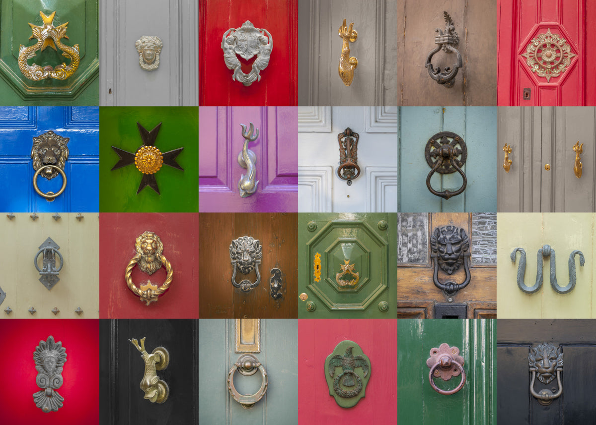 Classic Door Knockers Mosaic Wall Mural in your room — zoomed
