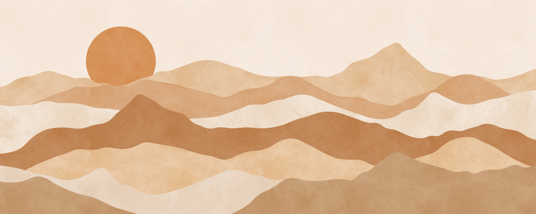Desert Sunset Minimalist Peaks Wall Mural