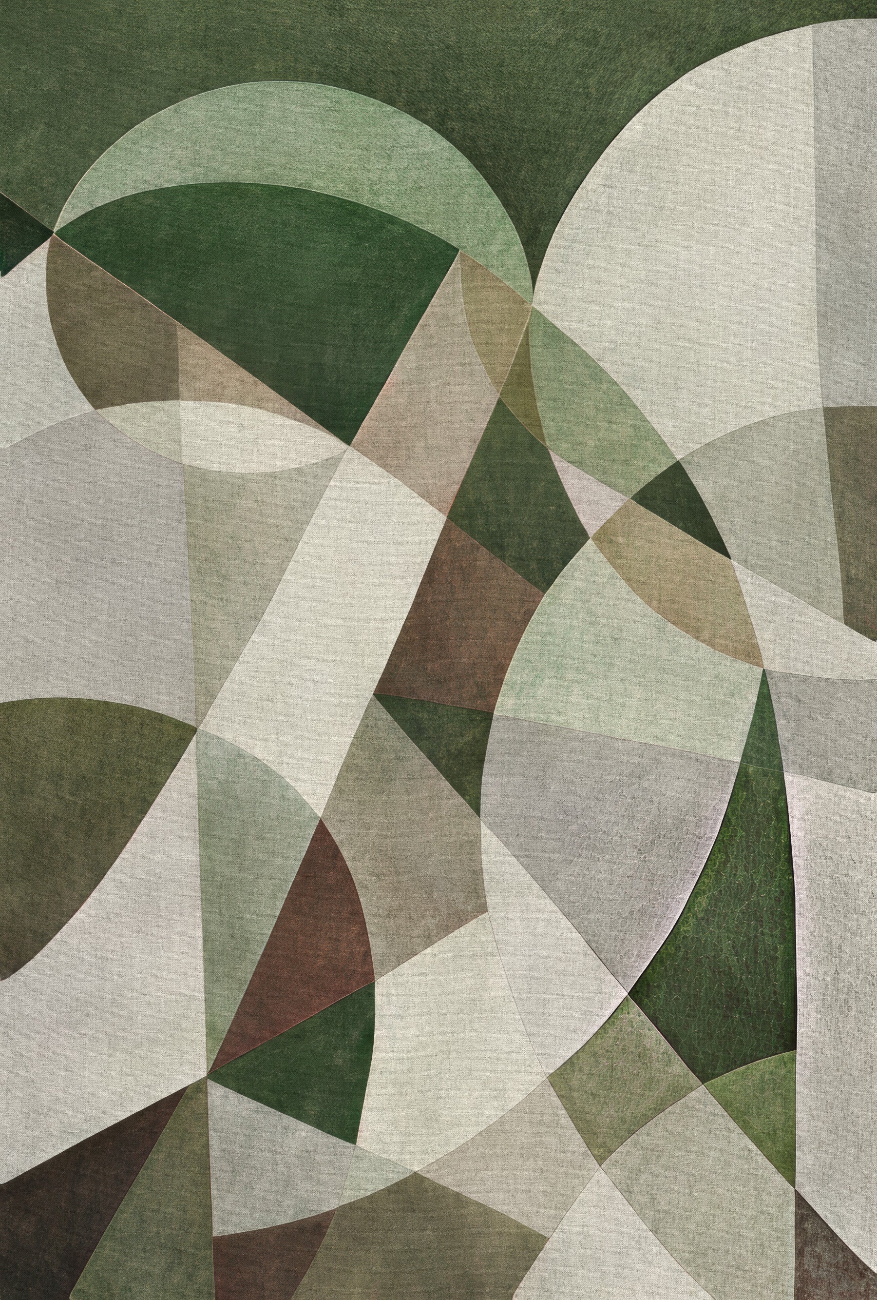 Geometric Intersection Sage Canvas Wall Mural