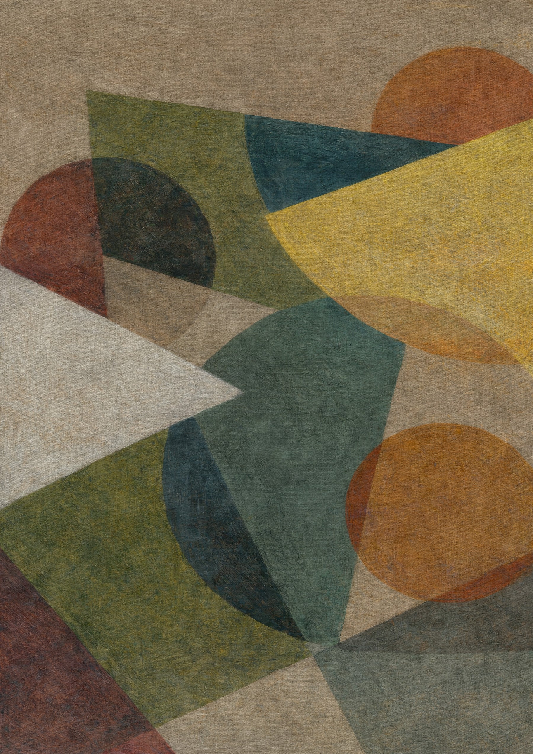 Abstract Geometric Earth Tones Wall Mural