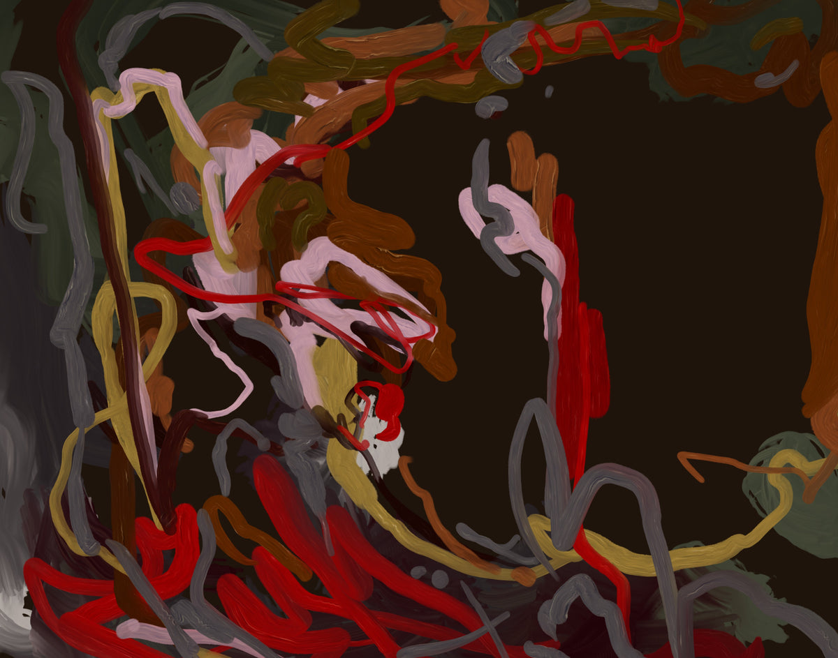 Abstract Painted Trails Wall Mural in your room — zoomed