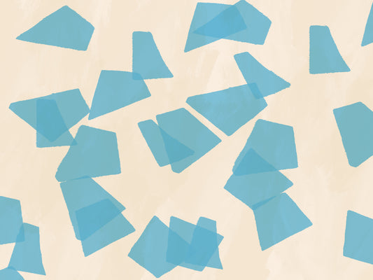 Floating Azure Fragments Wall Mural