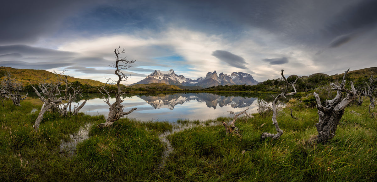 Patagonian Mountain Reflection Wall Mural in your room — zoomed