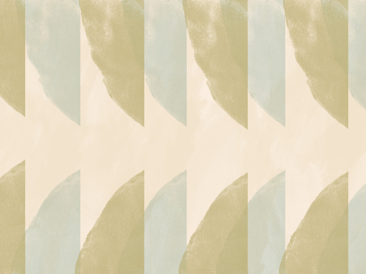 Abstract Sage and Sand Geometric Arches Wallpaper⁠ in your room — zoomed