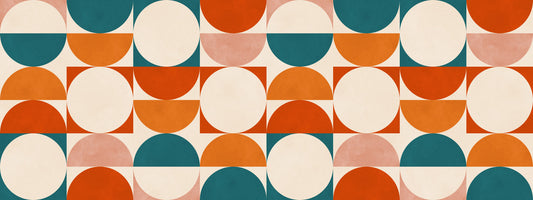 Abstract Semicircle Grid Motif Wall Mural