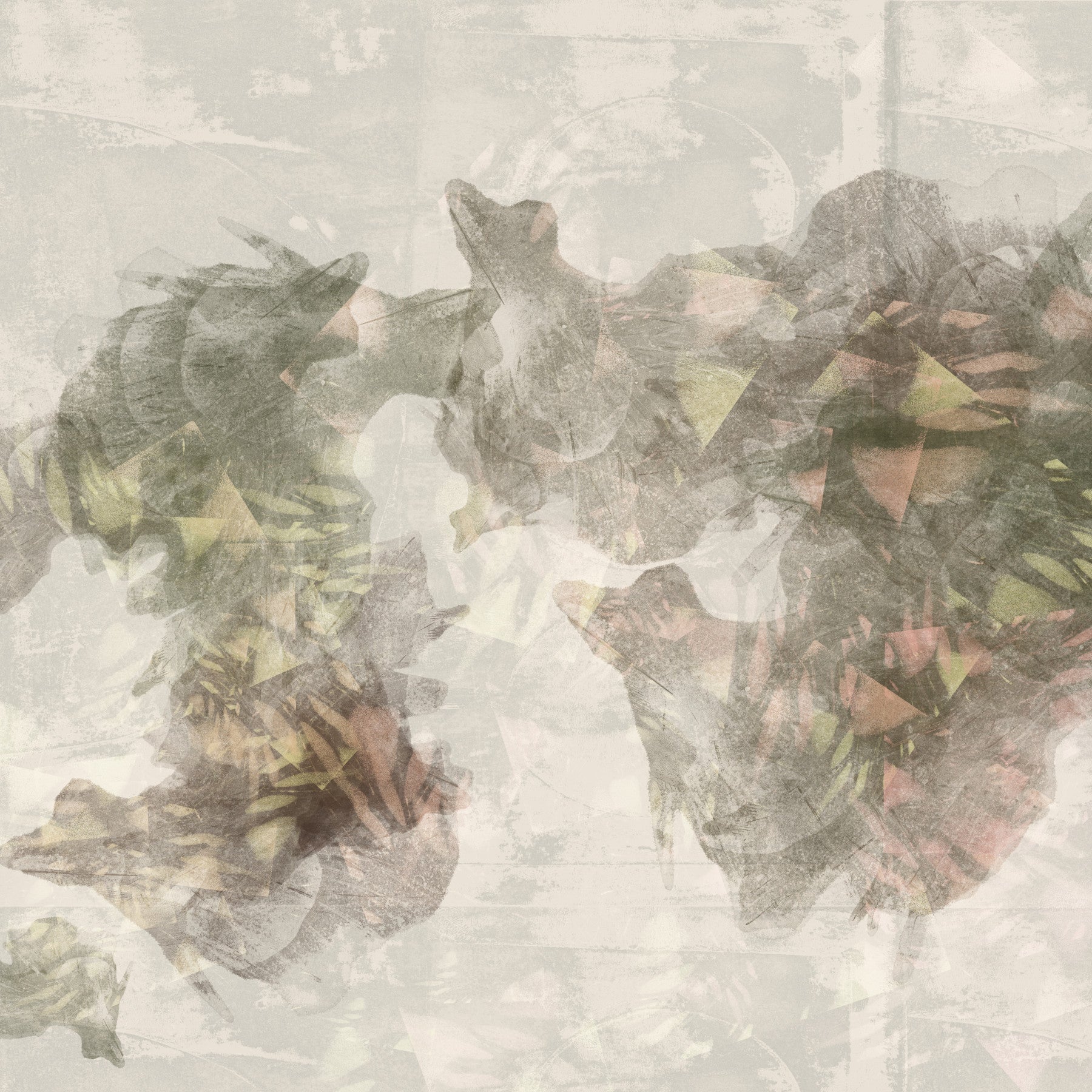 Abstract Ethereal Wash Wall Mural in your room — zoomed