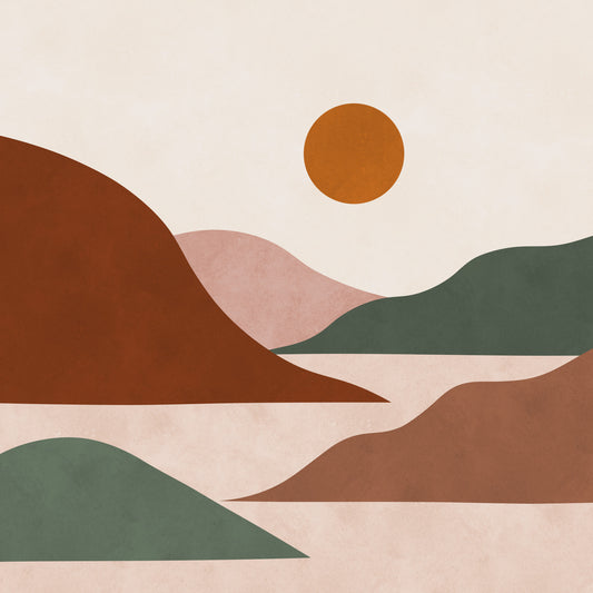 Minimalist Terracotta Horizon Wall Mural