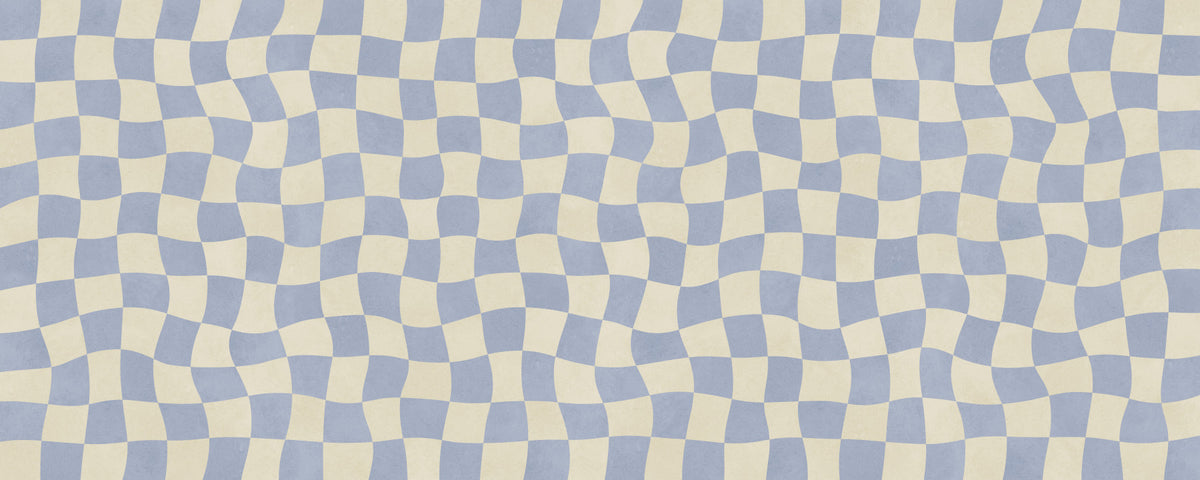 Wavy Checked Soft Blue Grid Wall Mural